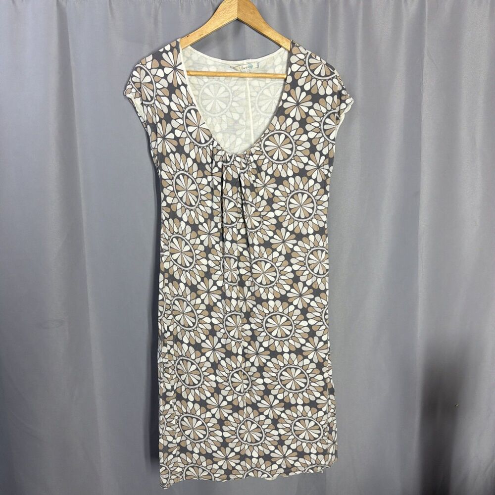 Boden Boho Geometric MIDI Dress Size 10 Long Cottagecore Spring Neutral Women’s